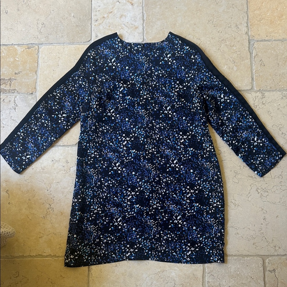 Banana Republic Blue and Black Abstract Dress
